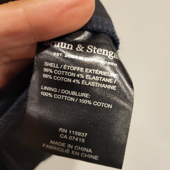 Bruun and Stengade Cotton Spandex Navy Chino Men's Pants Size 36 - Picture 11 of 14